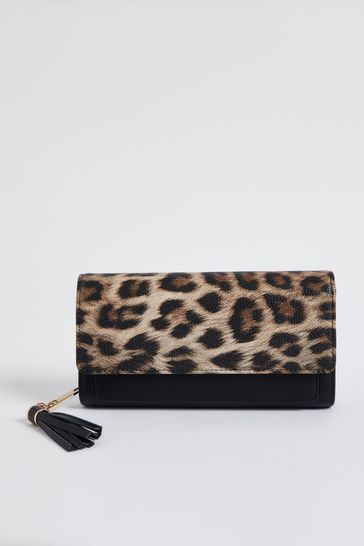 Tan Brown Croc Effect Purse