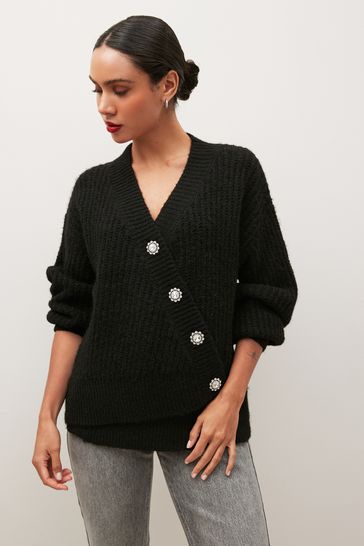 Long sleeve asymmetrical outlet cardigan sweater