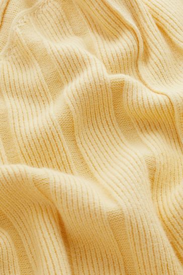 Yellow Ribbed Crew Neck Jumper