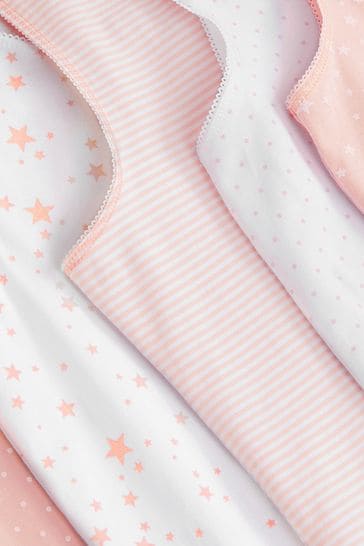 Pink/White Star/Stripe 5 Pack Vests (1.5-16yrs)