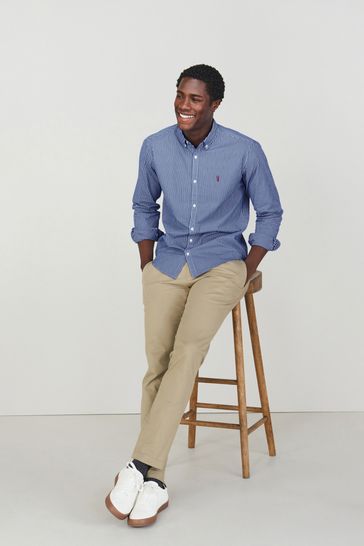 White long sleeves hot sale and khaki pants