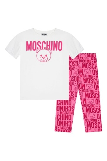 Moschino Girls Pink Cotton Outfit 