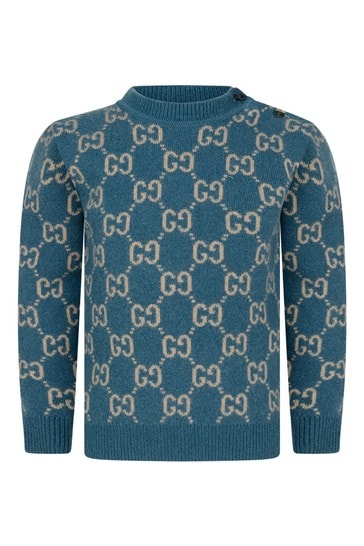 GUCCI Kids Baby Boys Blue Wool Knitted 