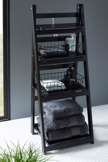 Half outlet ladder shelf