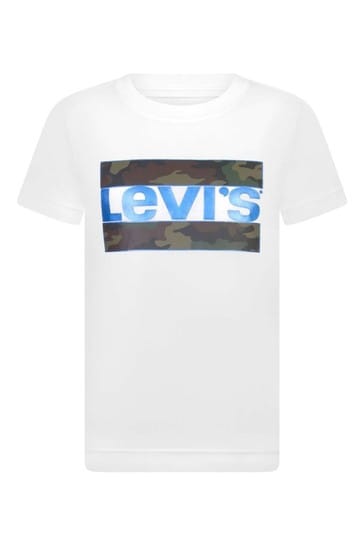 Levis Kidswear Boys White Cotton Logo 