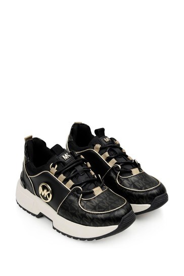 girls black and gold trainers