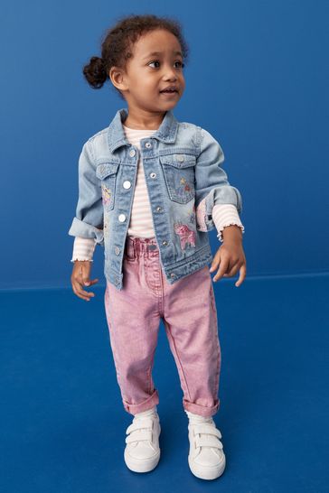 Mid Blue Denim Embroidered Unicorn Jacket (3mths-7yrs)