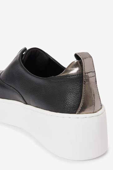 Buy Signature Forever Comfort Leather Suede Chunky Wedge Platform Trainers from Next