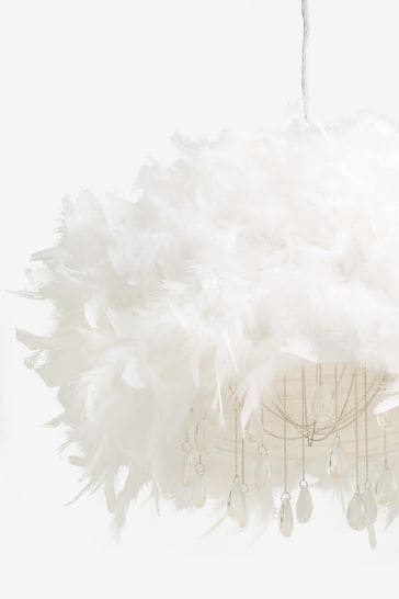 White Feather Easy Fit Lamp Shade