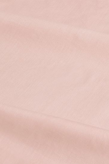Pink Easy Care Polycotton Plain Duvet Cover and Pillowcase Set