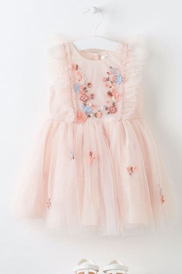 Pink Mesh Party Dress (3mths-8yrs)