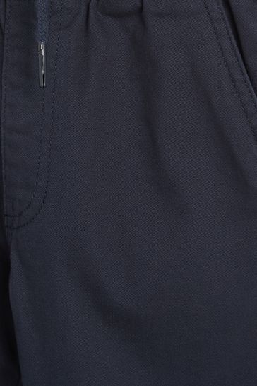 Navy blue pull on trousers on sale