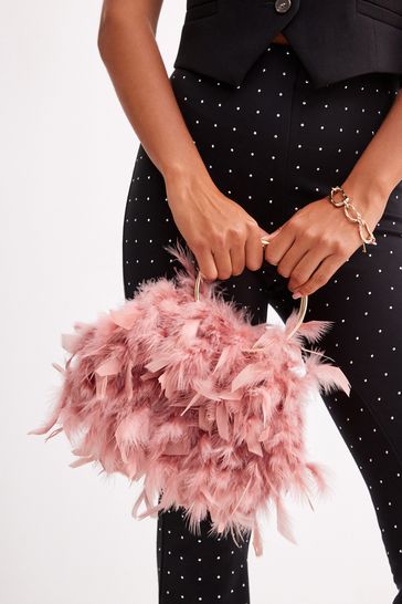 Pink Feather Bag