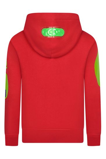 Kids Red Cotton Logo Hoody