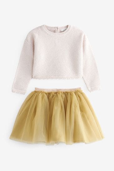 2pc sweater skirt set top