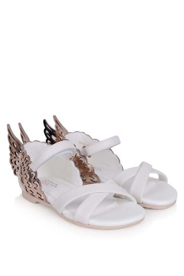 Sophia Webster White/Gold Evangeline Sandals
