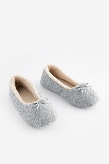 Grey sales ballerina slippers