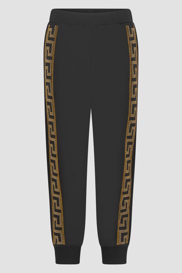 Girls Black And Gold Studs Joggers