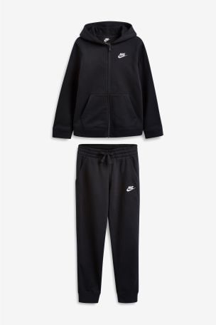 nike sportswear fleece tracksuit black