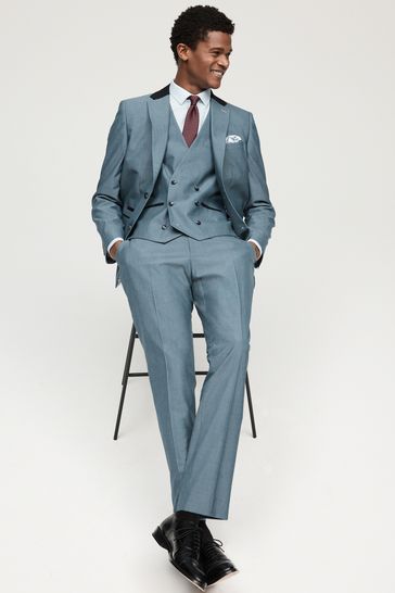 Light blue slim fit blazer best sale