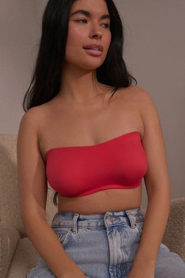 Red DD+ Non Pad Minimise Strapless Bandeau Bra