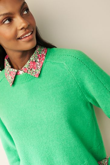 Buy Floral Shirt Layer Jumper from Next