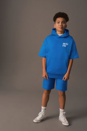 Cobalt Blue Short Sleeve Hoodie and Shorts Set 3 16yrs