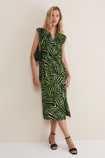 Buy Phase Eight Green Trinny Zebra Trench Midi Dress from Next Ireland