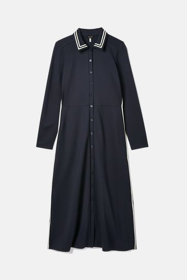 Buy Joules Pia Navy Blue Ponte Button Down Dress from Next Luxembourg
