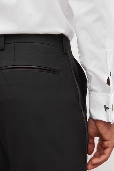 Buy Black with Tape Detail Slim Tuxedo Suit Trousers from Next Turkey