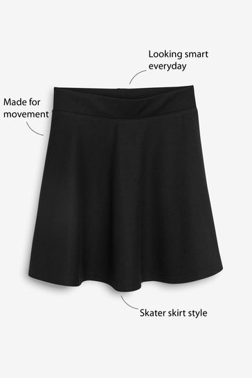Buy Black Regular Length Pull-On Jersey Stretch School Skater