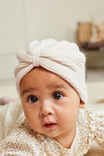 Sage Green - Baby Knitted Turban Hat (0mths-3yrs)