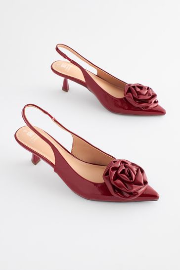 Red Regular/Wide Fit Forever Comfort® Corsage Slingback Kitten Heels