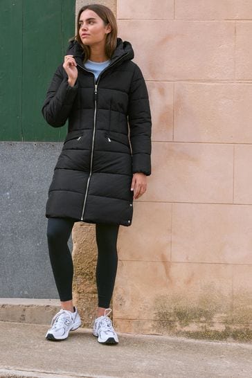 Buy Shower Resistant Padded Puffer Hooded Mid Length Coat from the Laura Ashley online shop