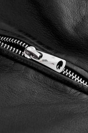 Black real leather jacket discount