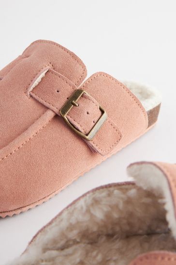 Pink suede mules hot sale