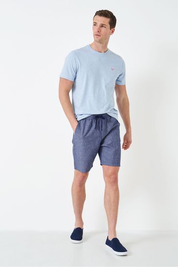 Buy Crew Clothing Company Blue Cotton Classic Casual Shorts from