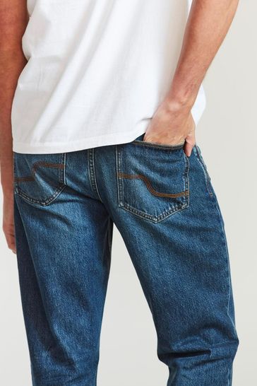 Köp FatFace Blue Boot Cut Mid Wash Jeans från Next Sverige