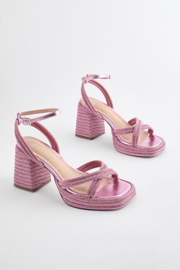 Pink Forever Comfort® Jewel Bling Platform Heels