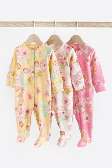 Floral Baby Floral Sleepsuit 3 Pack (0mths-2yrs)