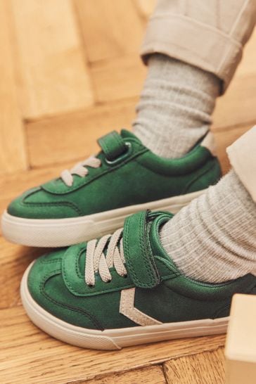 Green Standard Fit (F) Touch Fastening Chevron Trainers