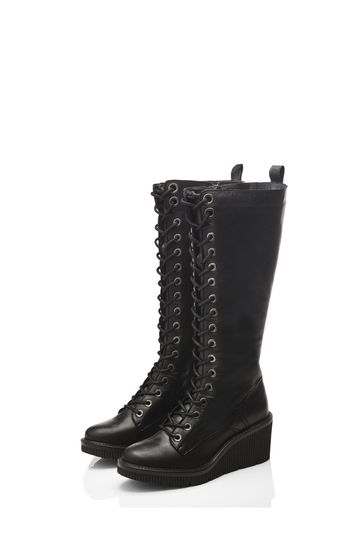Moda in shop pelle black boots