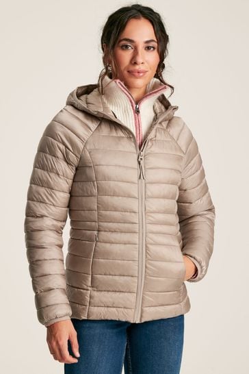 Joules Bramley Silver Tone Showerproof Packable Padded Coat