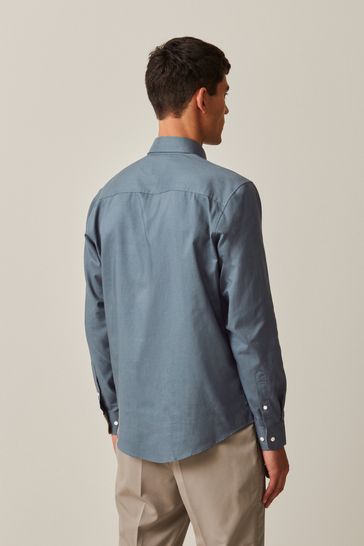 Blue Regular Fit Easy Iron Button Down Oxford Shirt