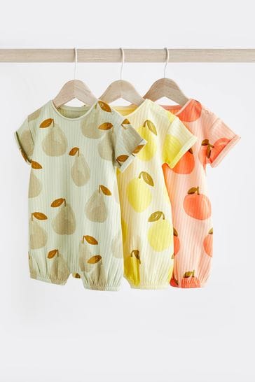 Multi Fruit Baby Rompers 3 Pack (0mths-3yrs)