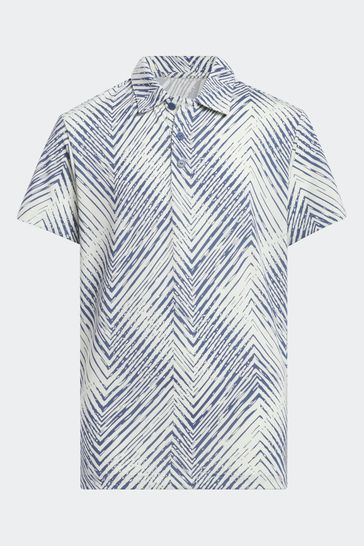 adidas Golf Blue/White Scripted Polo Shirt