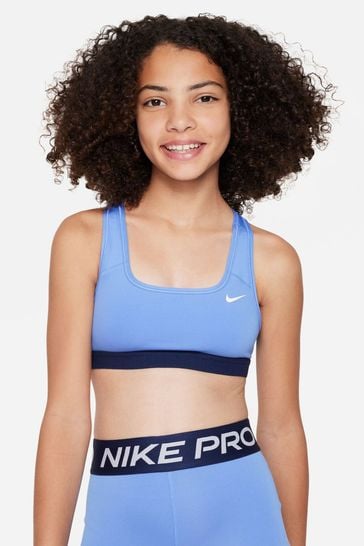 Nike Blue Dri-FIT Swoosh Support Bra