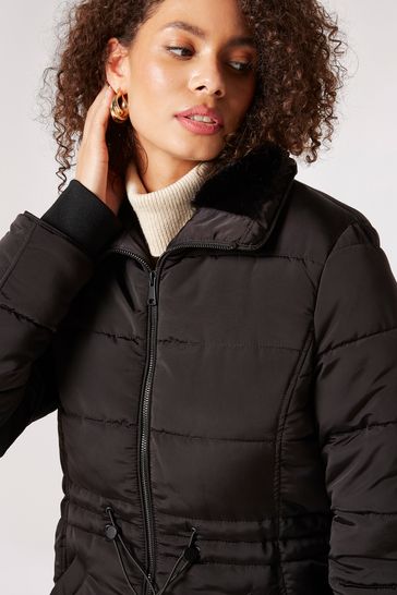 Fur lined hotsell puffer jacket women's