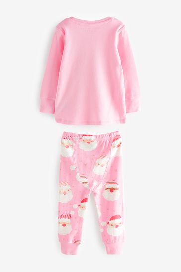 Buy Pink White Santa Matching Family Girls Christmas Pyjamas 9mths 12yrs from Next Estonia