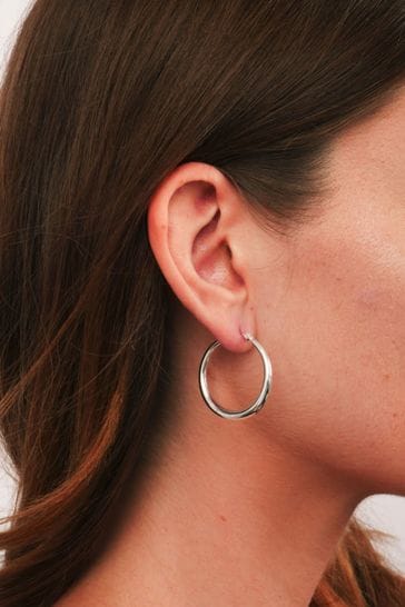 Ralph lauren silver hoop earrings hot sale